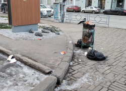 Самарцы жалуются на переполненные урны в Макдоналдсе на Полевой улице